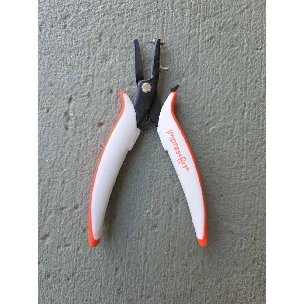 ImpressArt Two Hole Metal Punch Pliers Jewelry Stamping Tool 1.5mm 3mm Orange E3